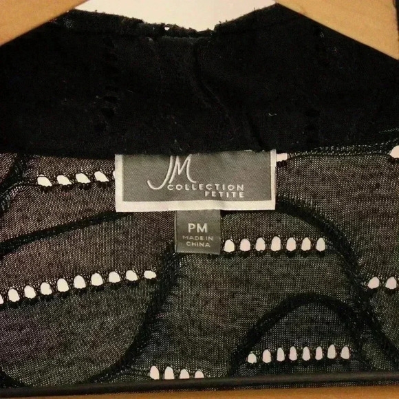 JM Collection Petite cardigan with hole detailed pattern women black - Picture 12 of 12